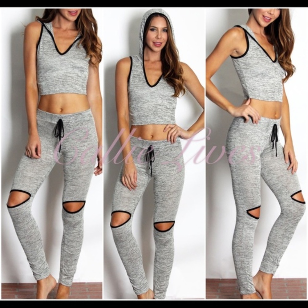 2 piece Hoody Jogger set with cut out